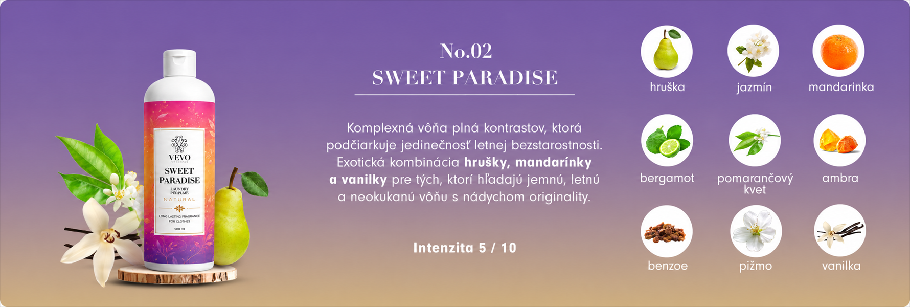 Sweet Paradise mosóparfüm illatkompozíció